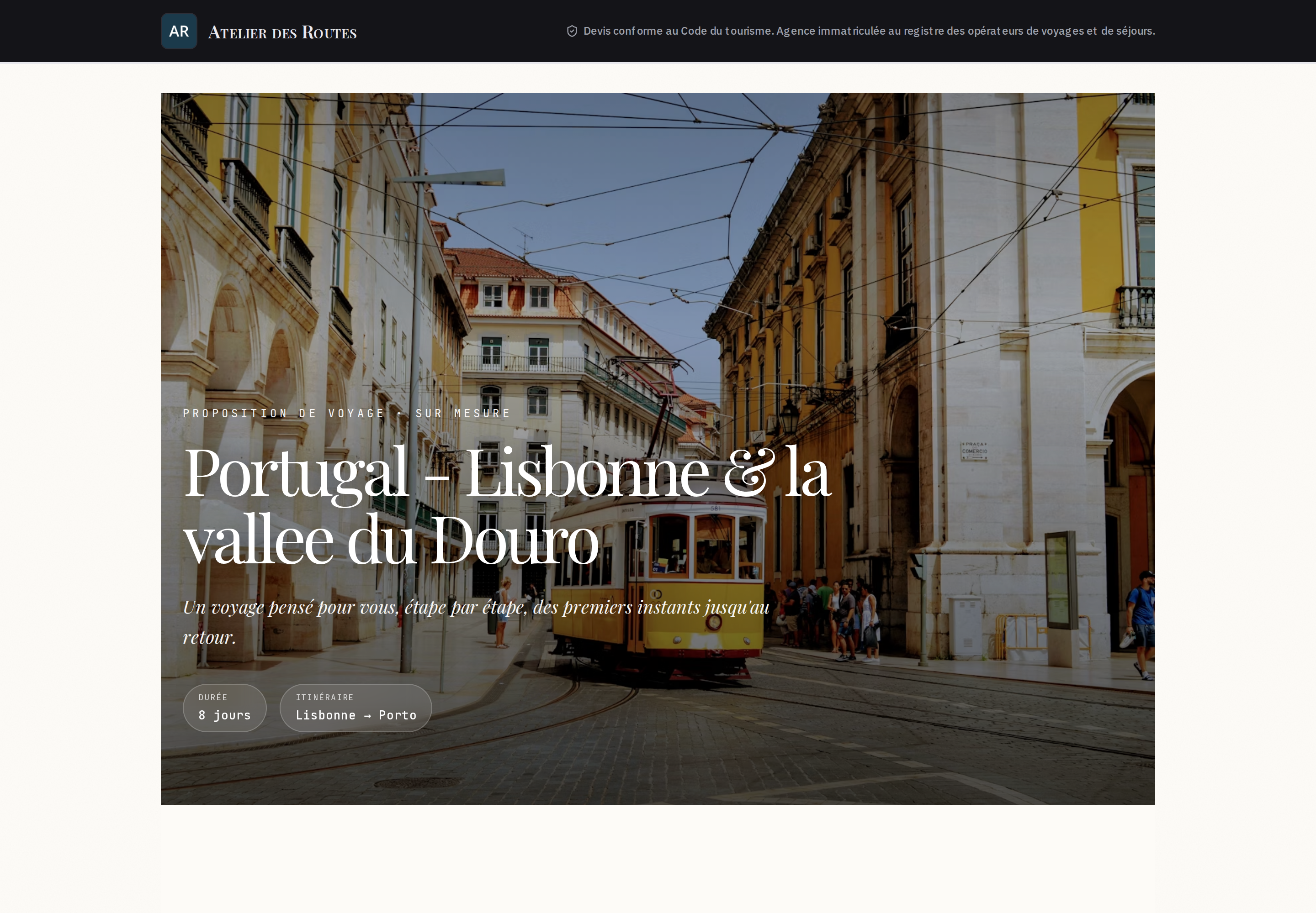 La Sales Room — proposition de voyage à Lisbonne présentée comme un microsite vivant